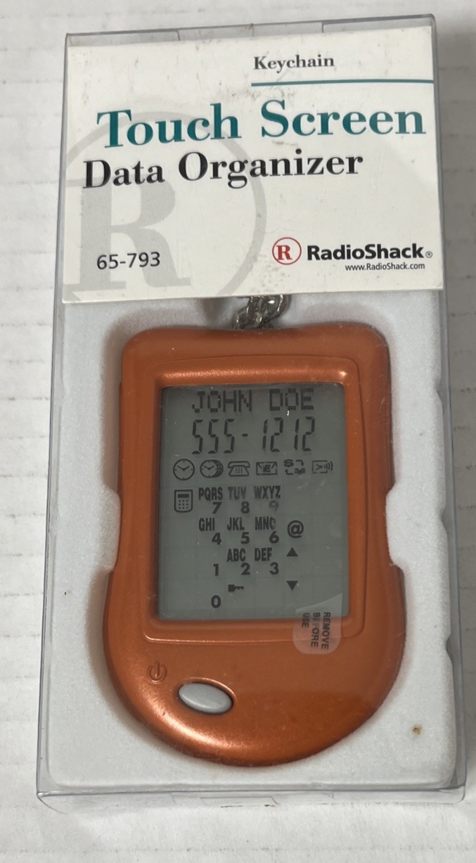 NEW Vintage RadioShack Keychain Touch Screen Data Organizer RADIO SHACK NIB Box