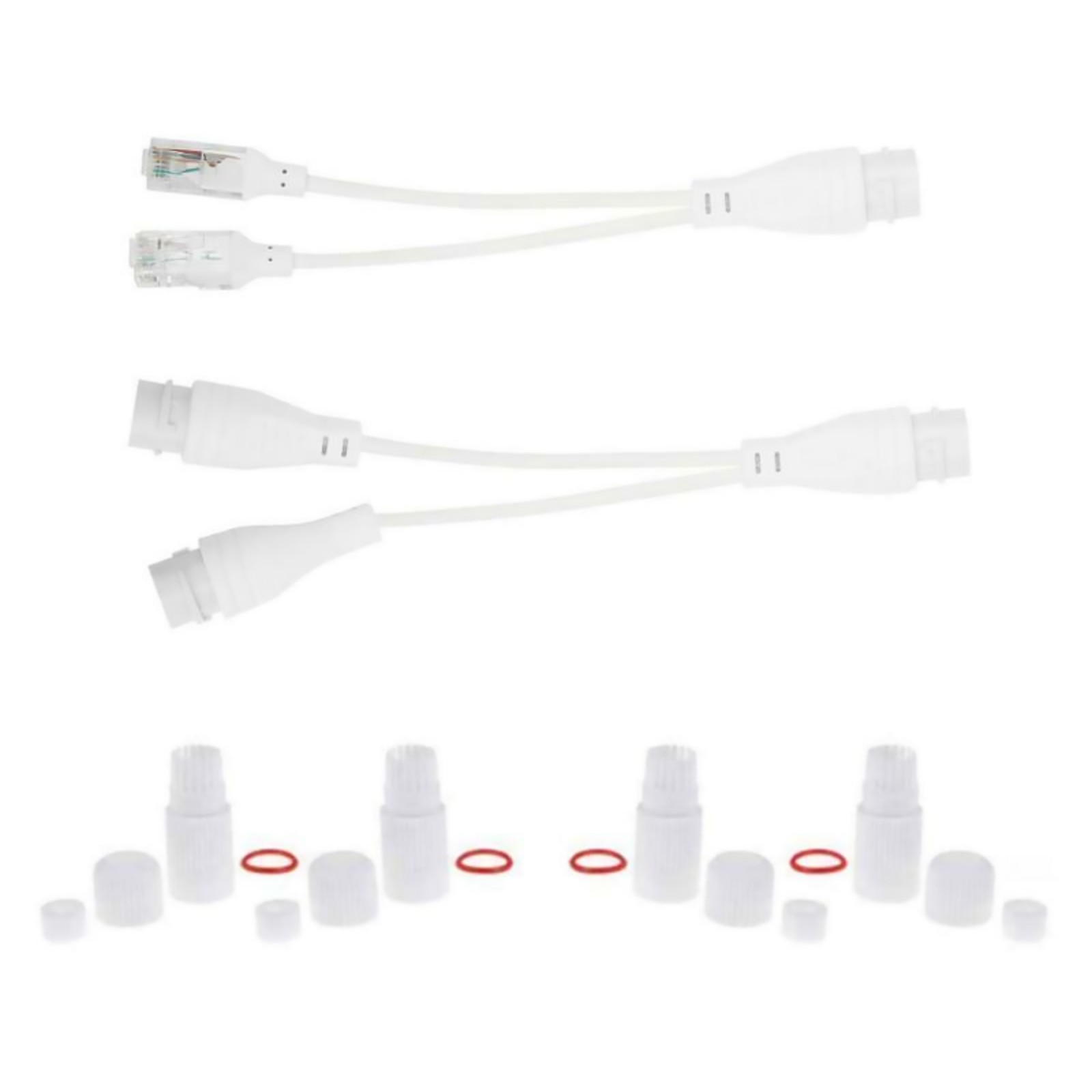 1 to 2 Adapter Network Splitter With Gasket/Rubber Plug/Case/Tailpipe Set