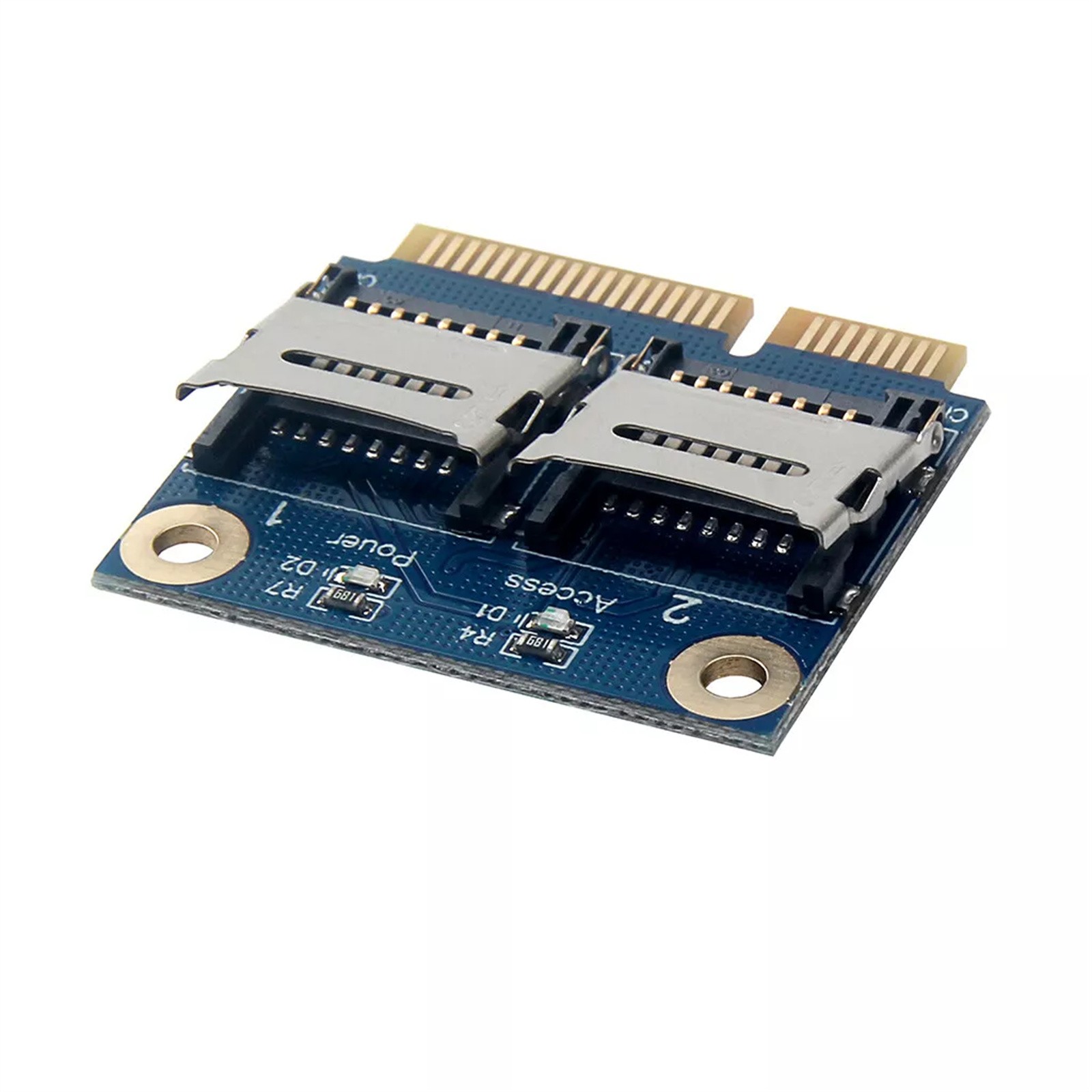 Mini pci-e to 2 TF adapter card USB 2.0 based PCI Express Half-Mini Card