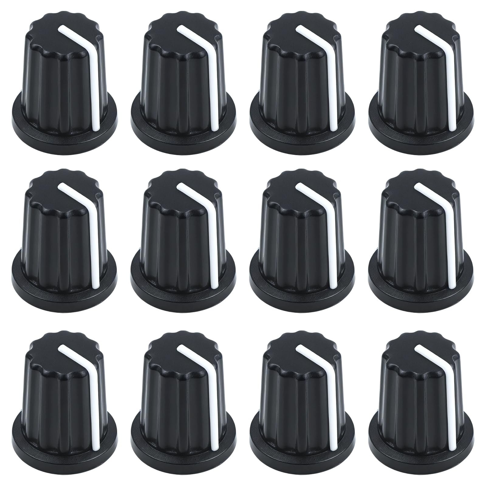D Type 6mm Potentiometer Control Knobs 12 Pcs Plastic Rotary Knobs for Audio Mix