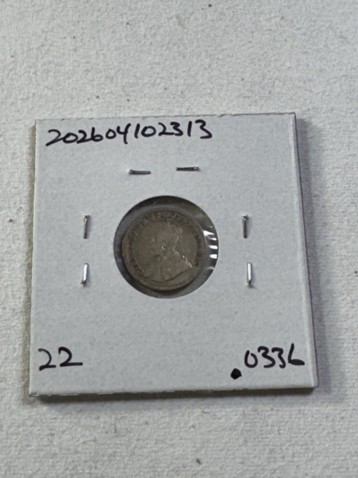 1913 Canada 5 Cents Small Silver Coin Cleaned