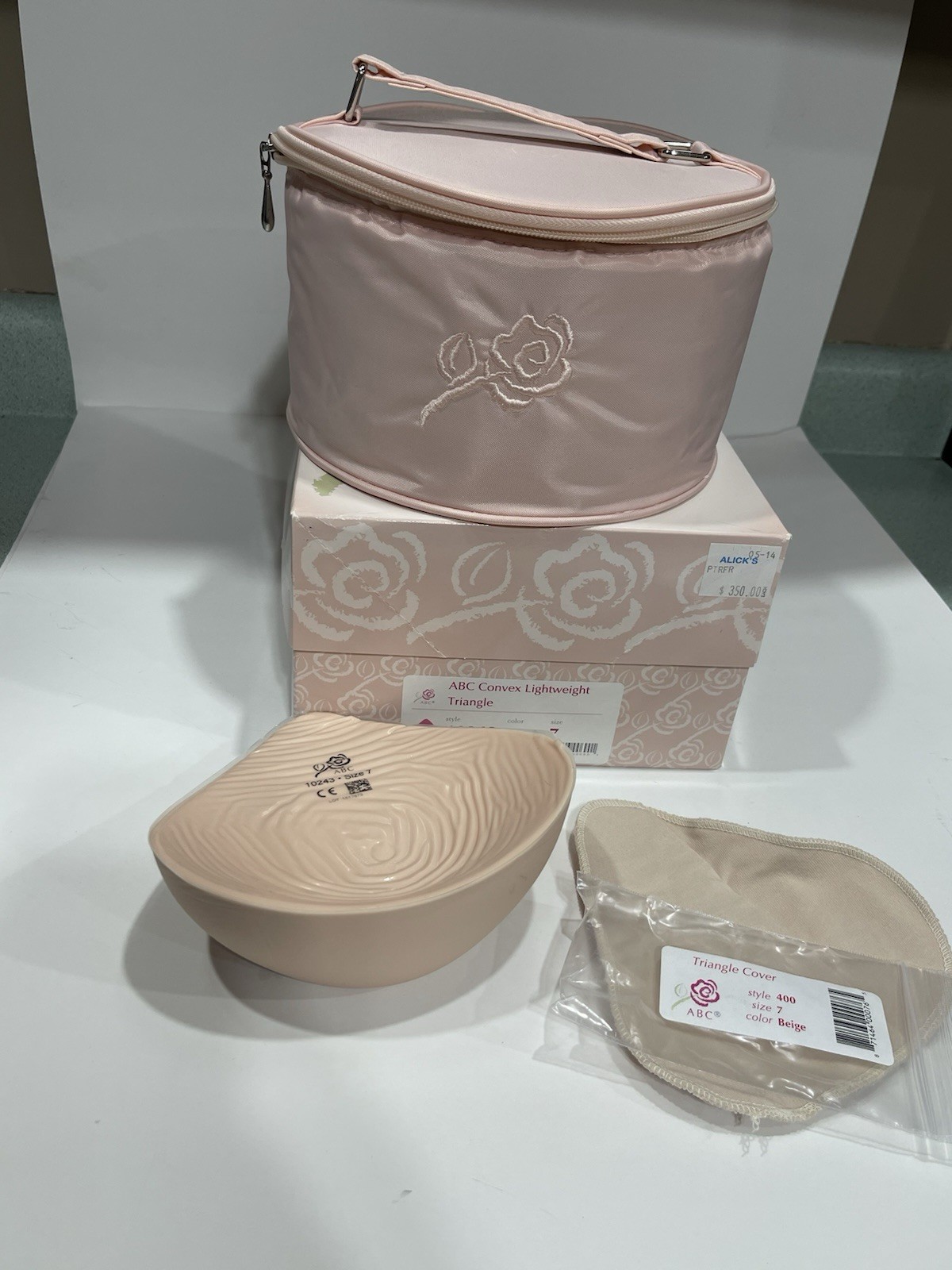 ABC Convex Lightweight Breast Form Triangle Size 7 Style 10243 With Cover Case