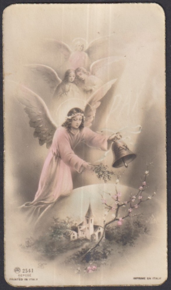 Holy card antique del Angel santino image pieuses estampa