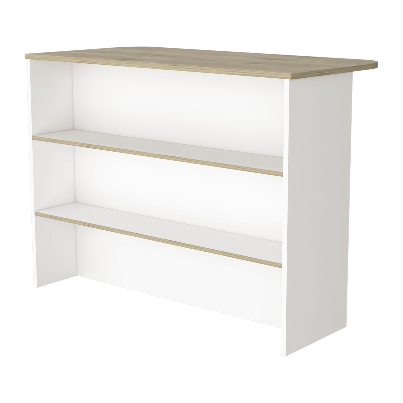 Crete Kitchen Island, Kitchen Bar with 3-Tier Shelves