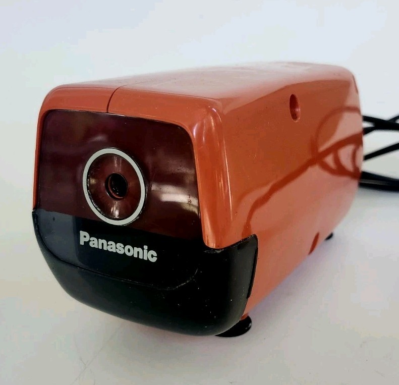 VTG Electric Pencil Sharpener Panasonic Model KP-88A MCM Orange Space Age Orange