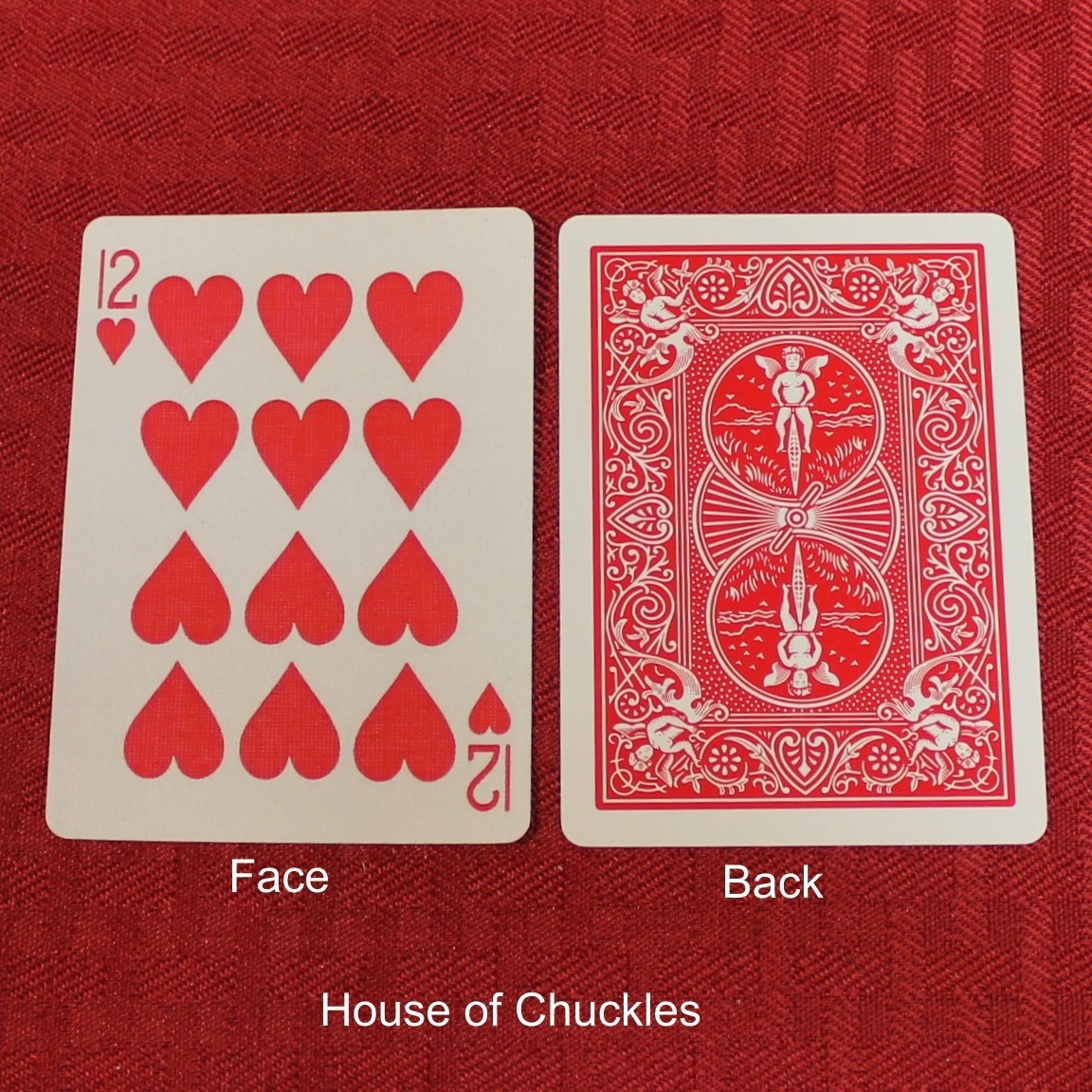 12 of Hearts, Bicycle Printed Gaff Card, Red