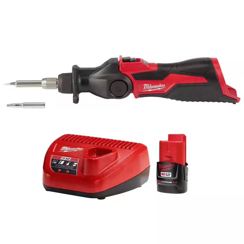 M12 12-Volt Lithium-Ion Cordless Soldering Iron with Compact Battery Pack 2.0Ah