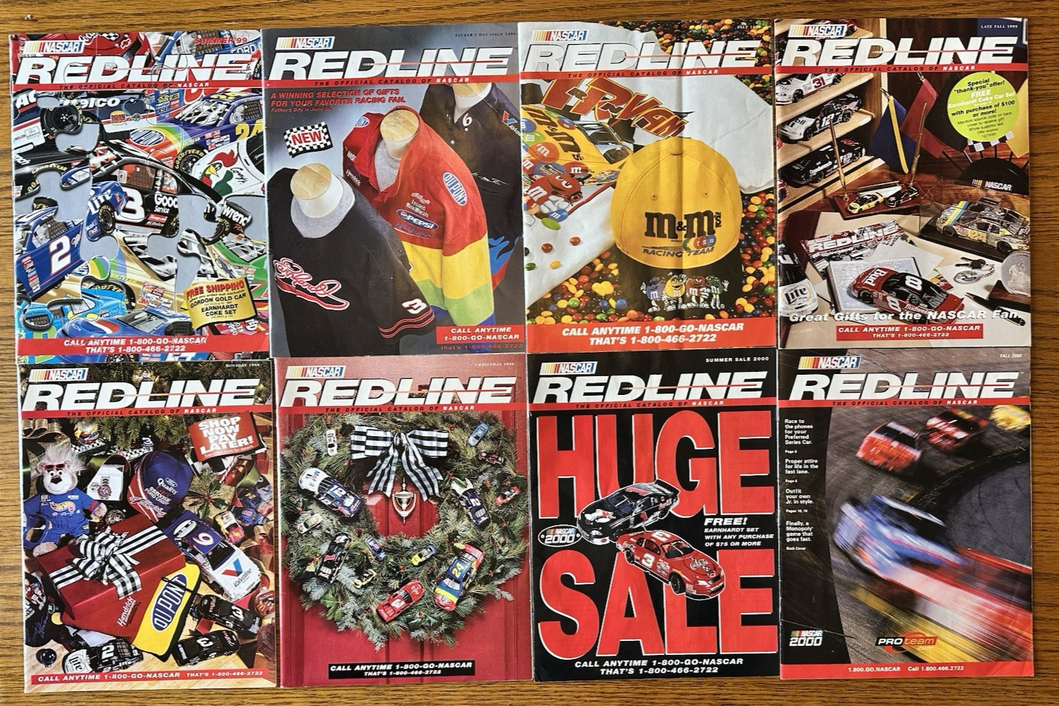 NASCAR Redline The Official Catalog of NASCAR Lot of 8 Summer 1999 - Fall 2000!