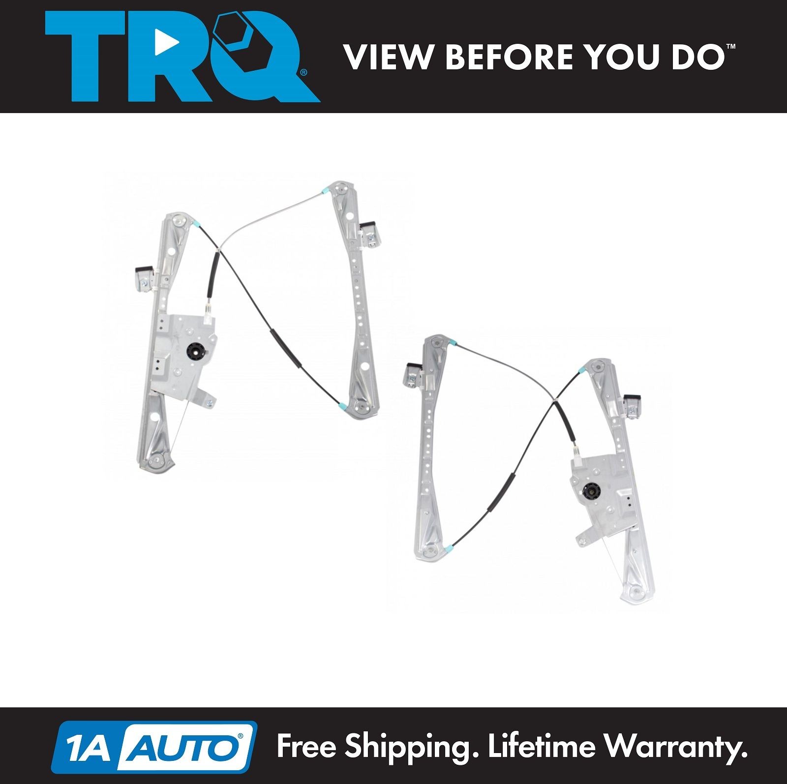 TRQ Power Window Regulator Front LH RH Pair for 03-06 Lincoln LS