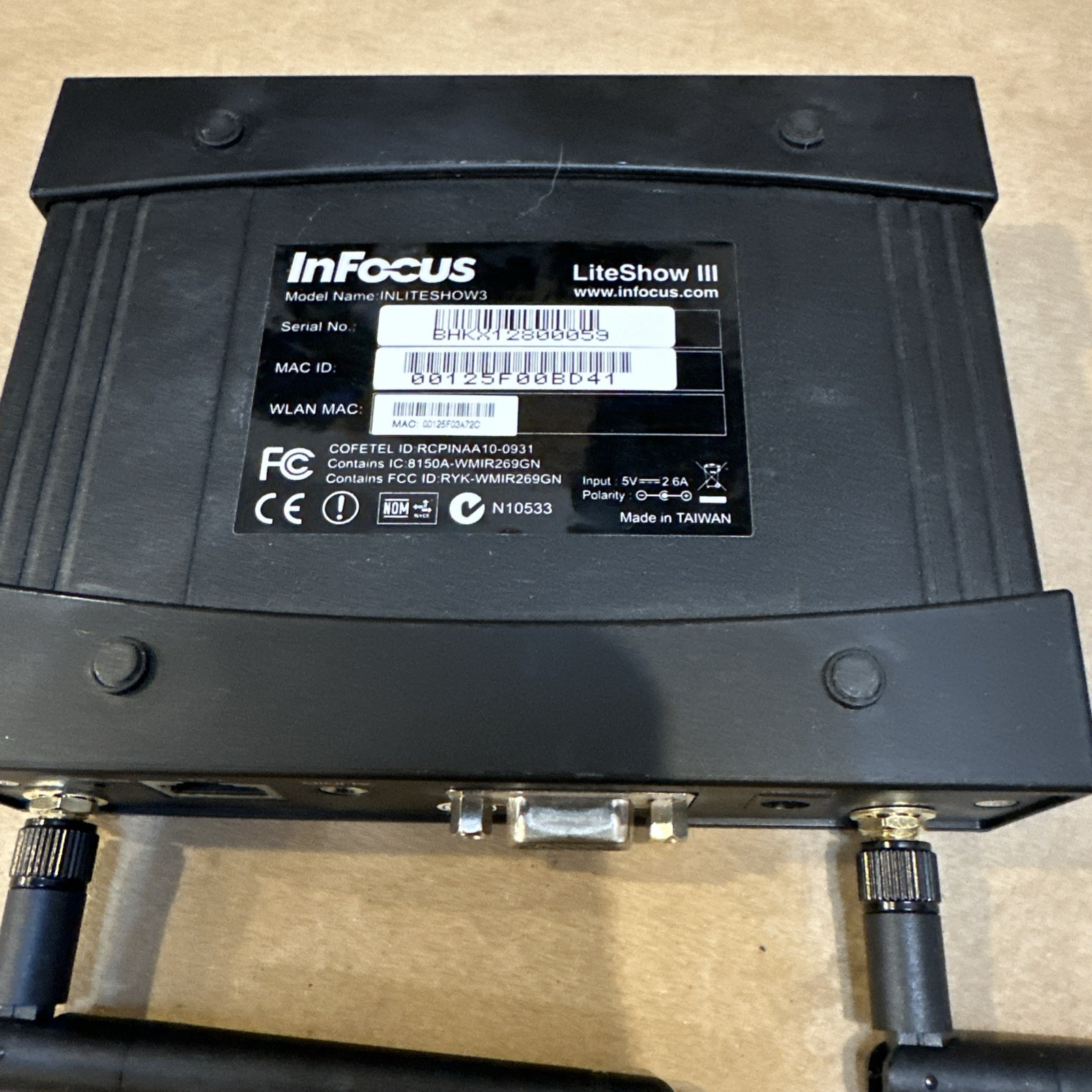 InFocus INLITESHOW3 Display Adapter No Accessories Tested