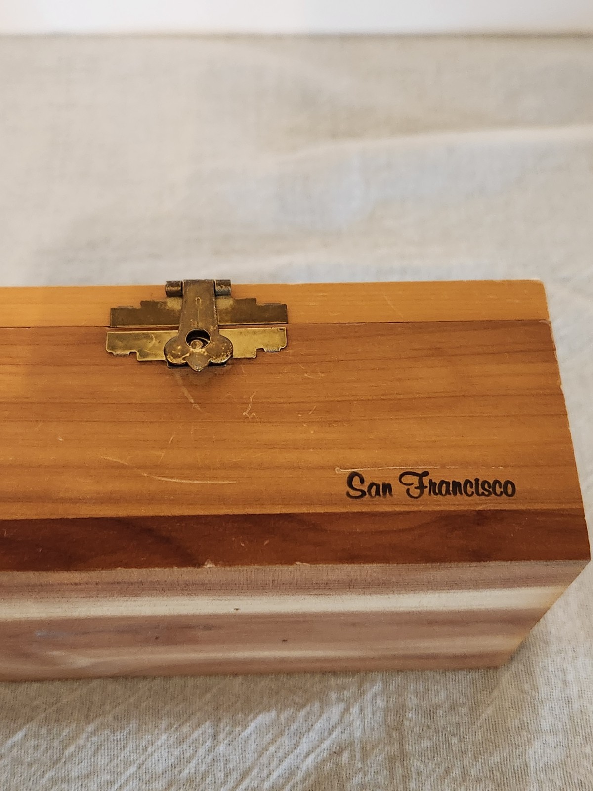Wooden Cedar San Francisco Trinket Box
