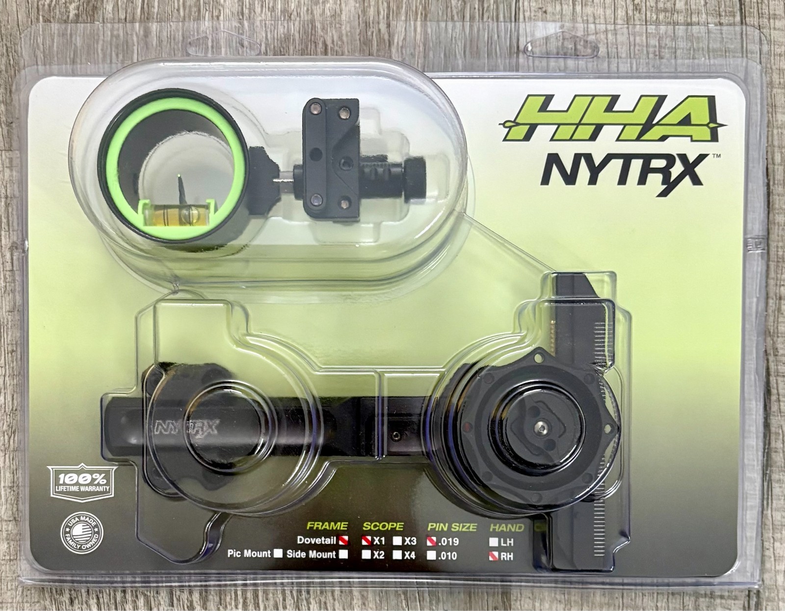 HHA NYTRX Short Bar Dovetail Mount 1 Pin .019 RH SB-NX-X119 New