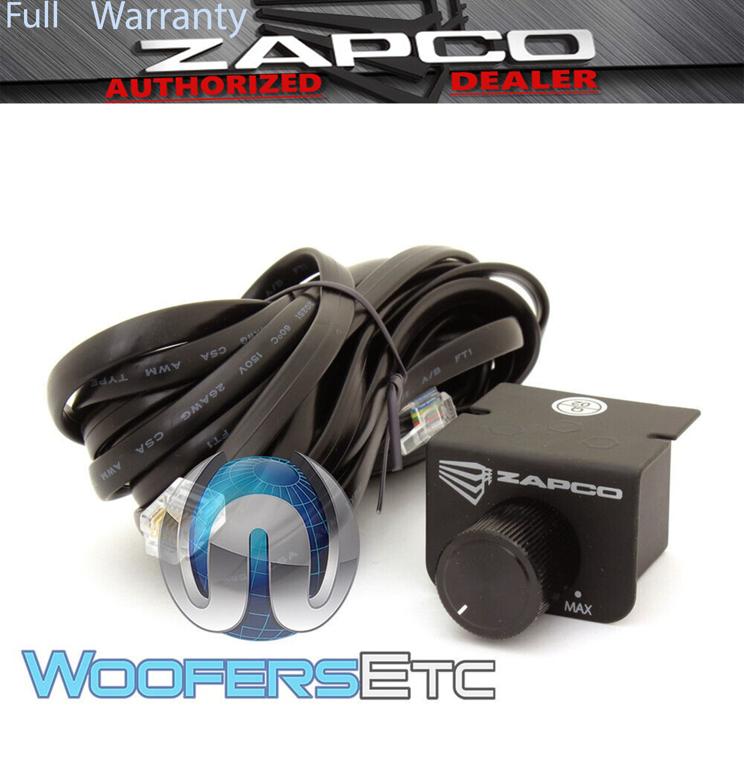 ZAPCO Z-BR-II REMOTE BASS GAIN CONTROL FOR Z-II, Z-LX, Z-SP, ST-X-II AMPLIFIERS