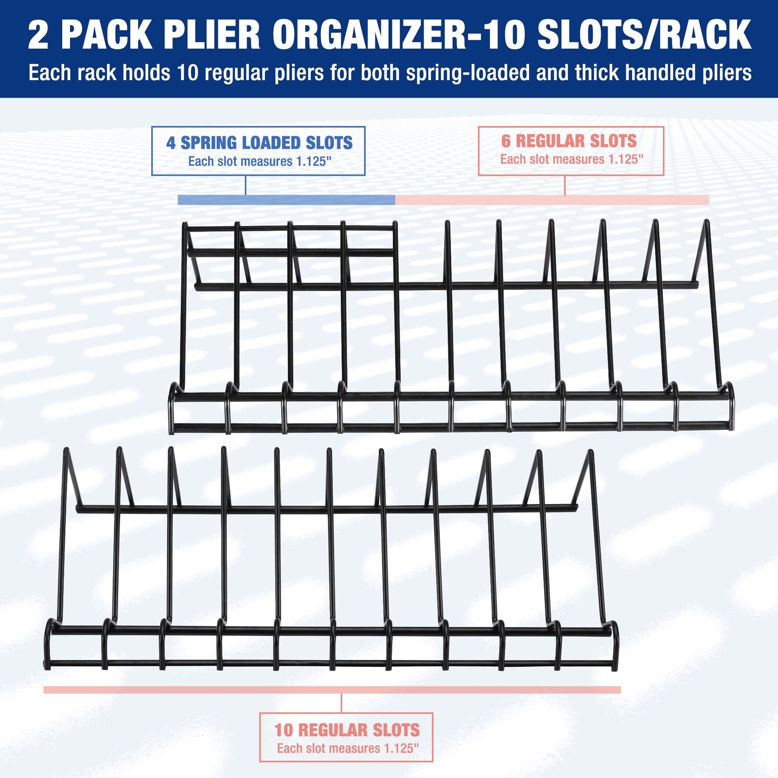 WORKPRO 2Pack Plier Organizer Rack Tool Box Storage Organization Holder 20 Slots