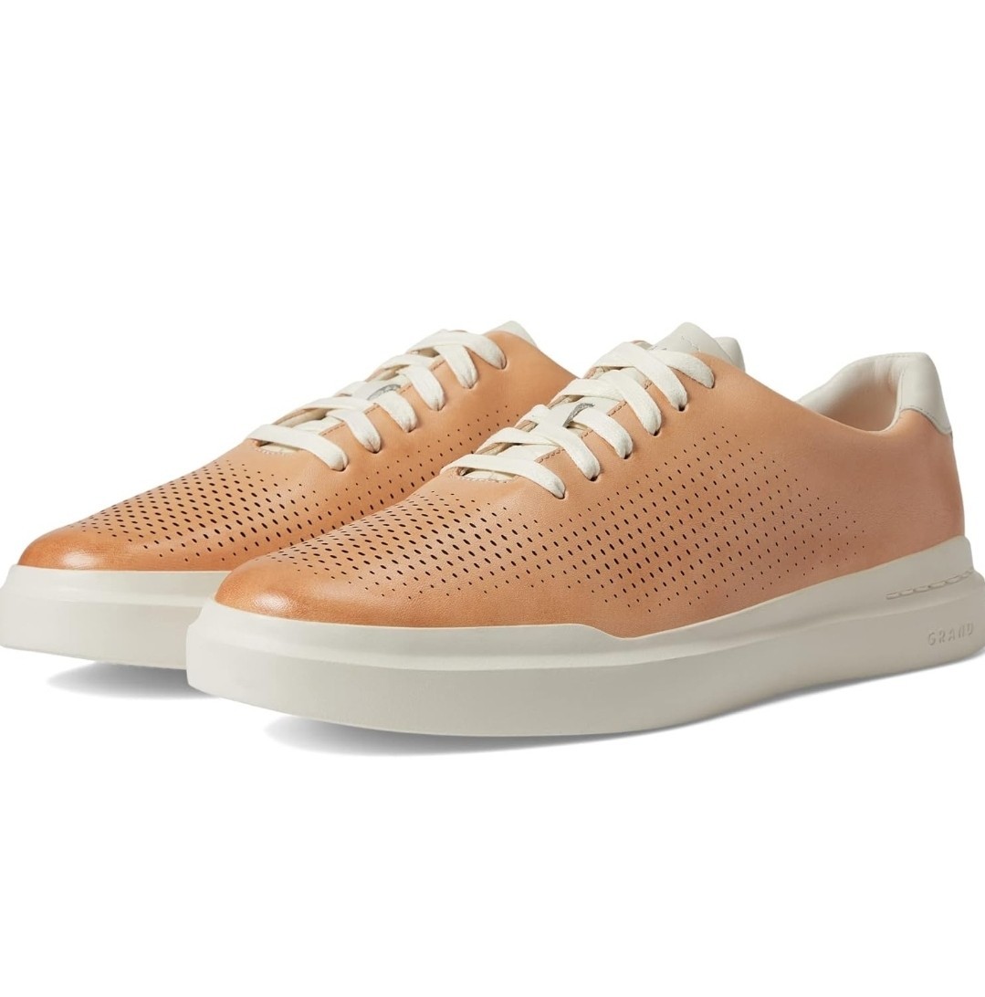 Cole Haan (Men's 13) GrandPro Rally Laser Cut Sneakers Shoes Beige/Ivory