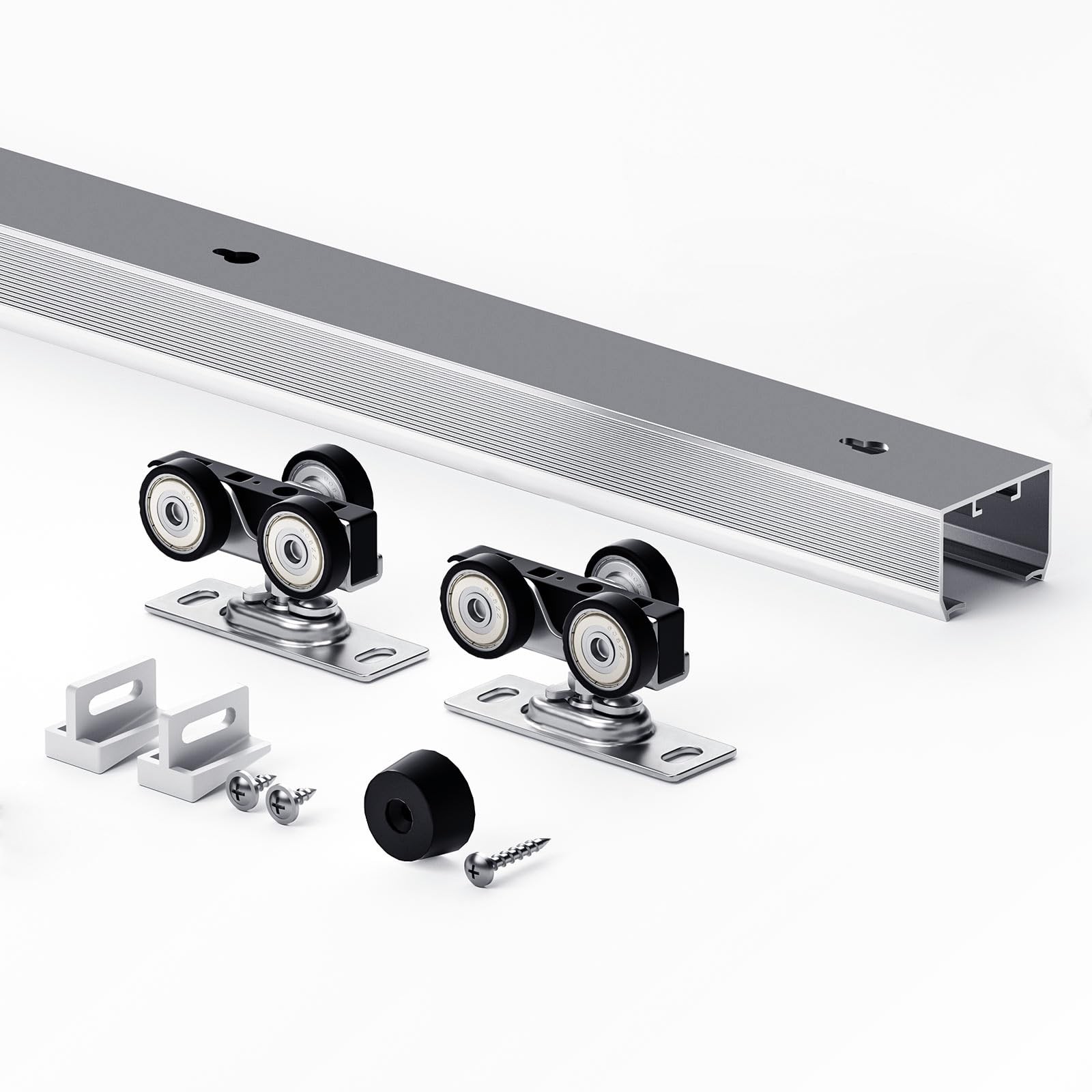 EaseLife 5FT/60in Pocket Doors Hardware Kits,Commercial 5 Feet, Silver
