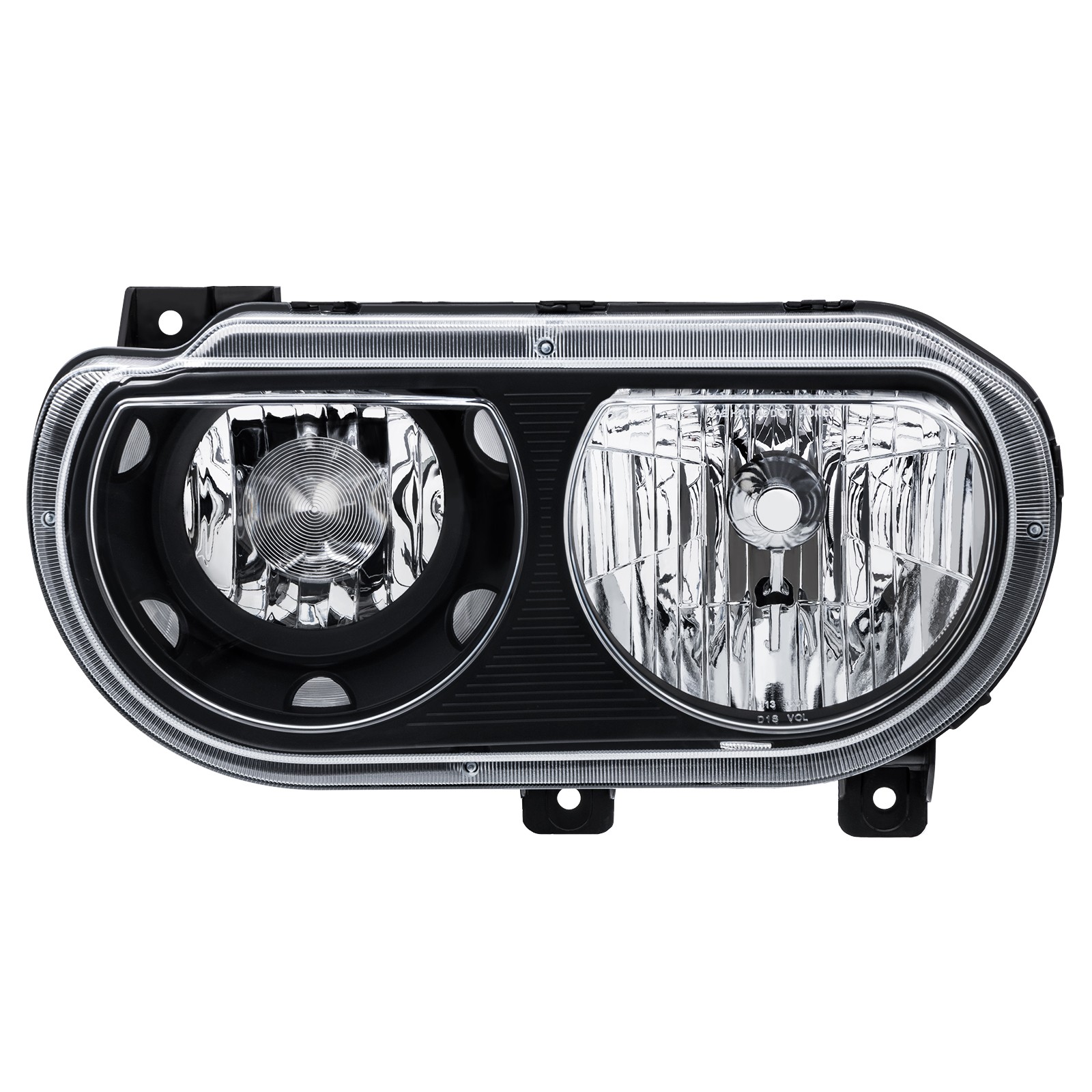 For 2008-2014 Dodge Challenger Black Headlights Assembly A Pair
