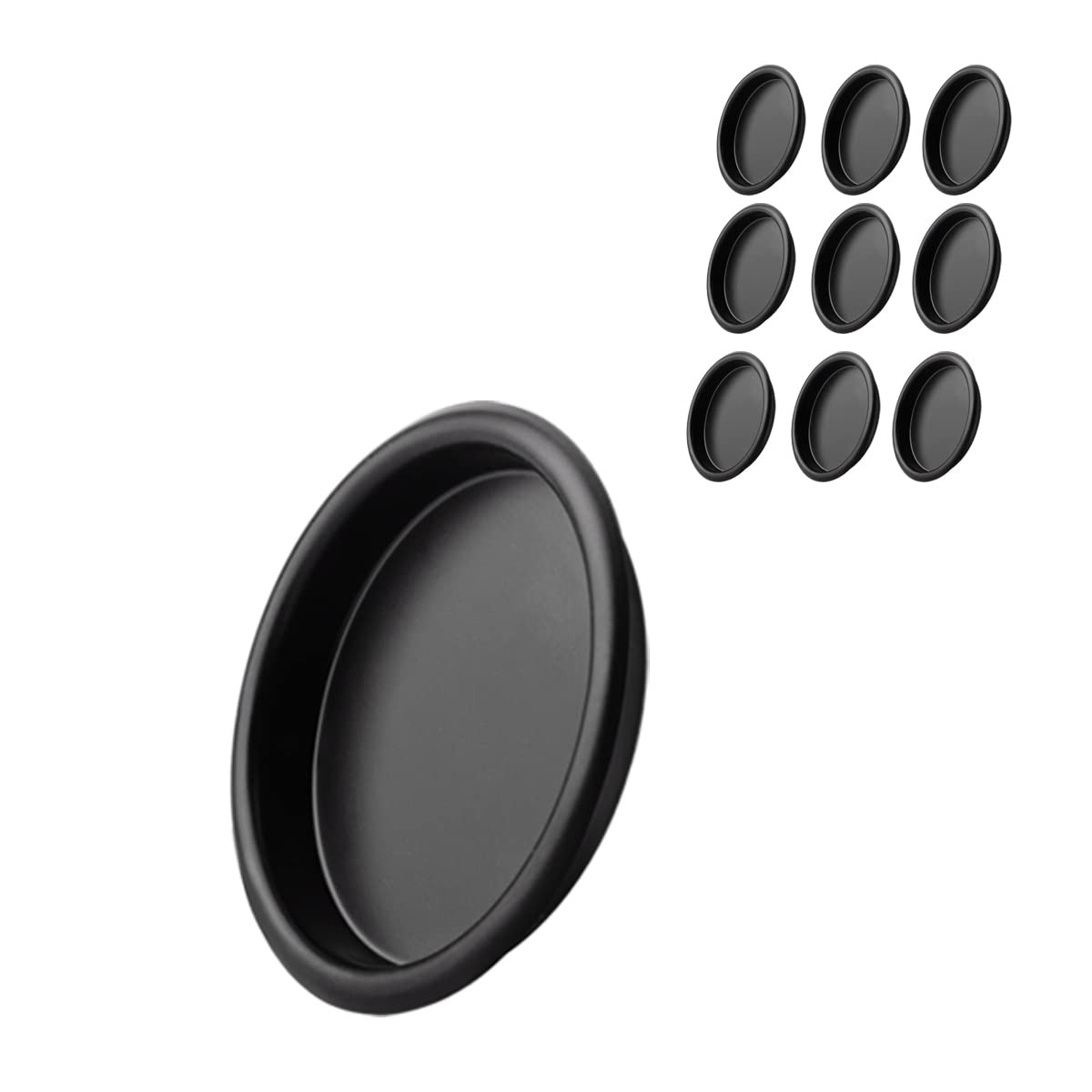 KOVOSCH 10 Pack Closet Door Finger Pull Black - 2-1/8” Round 10 Pack,