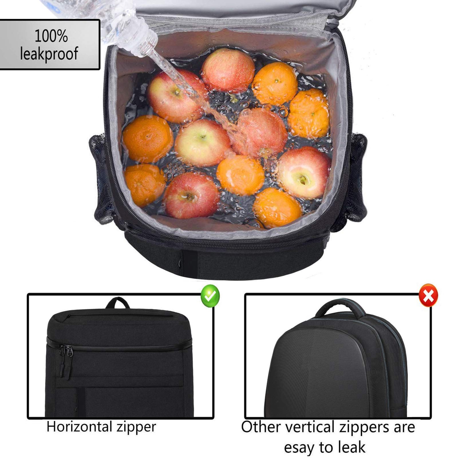 FORICH Soft Cooler Backpack Insulated Waterproof S - Black