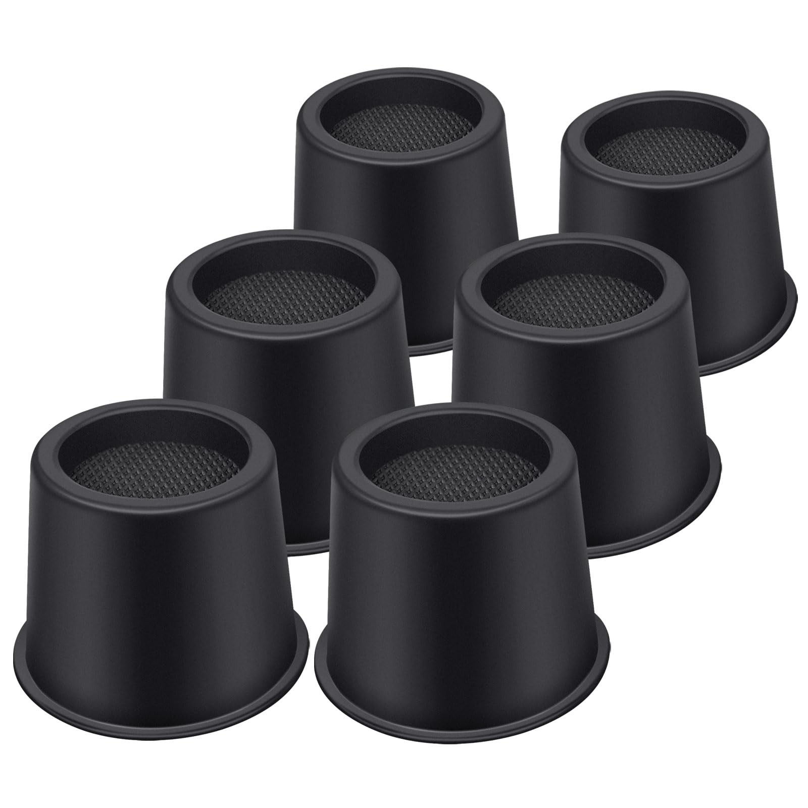Bed Risers 4 Inch Heavy Duty Round Furniture Support 3300 Lbs Black 6 PCS