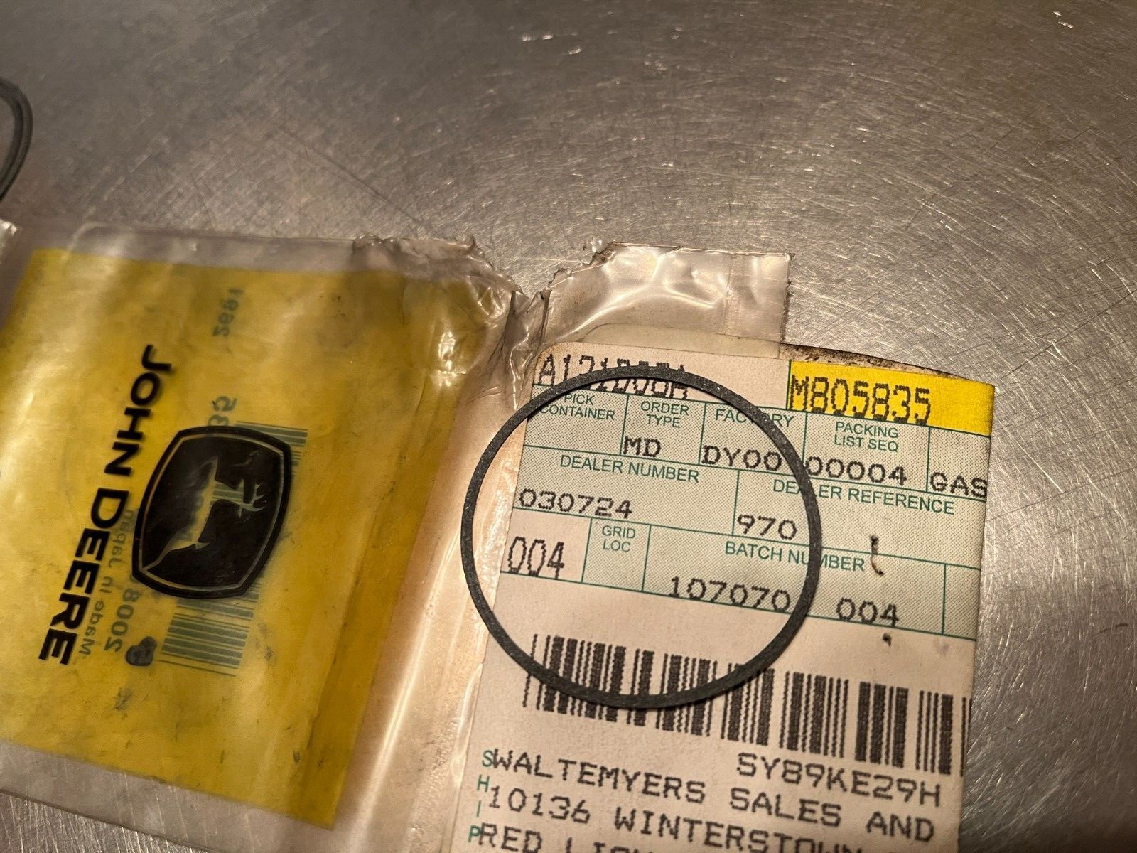 M805835 Genuine OEM John Deere O-RING Seal