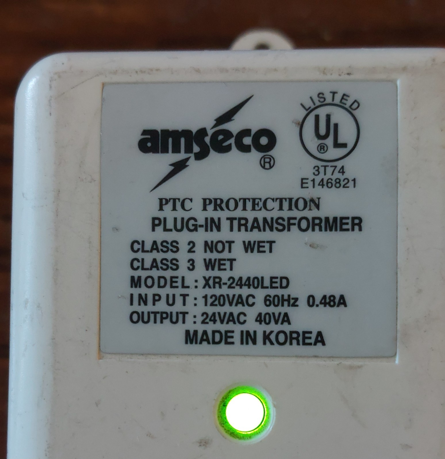 Amseco XR2440 LED Transformer 24VAC 40VA 24 VOLT AC ALARM Power Supply XR-2440