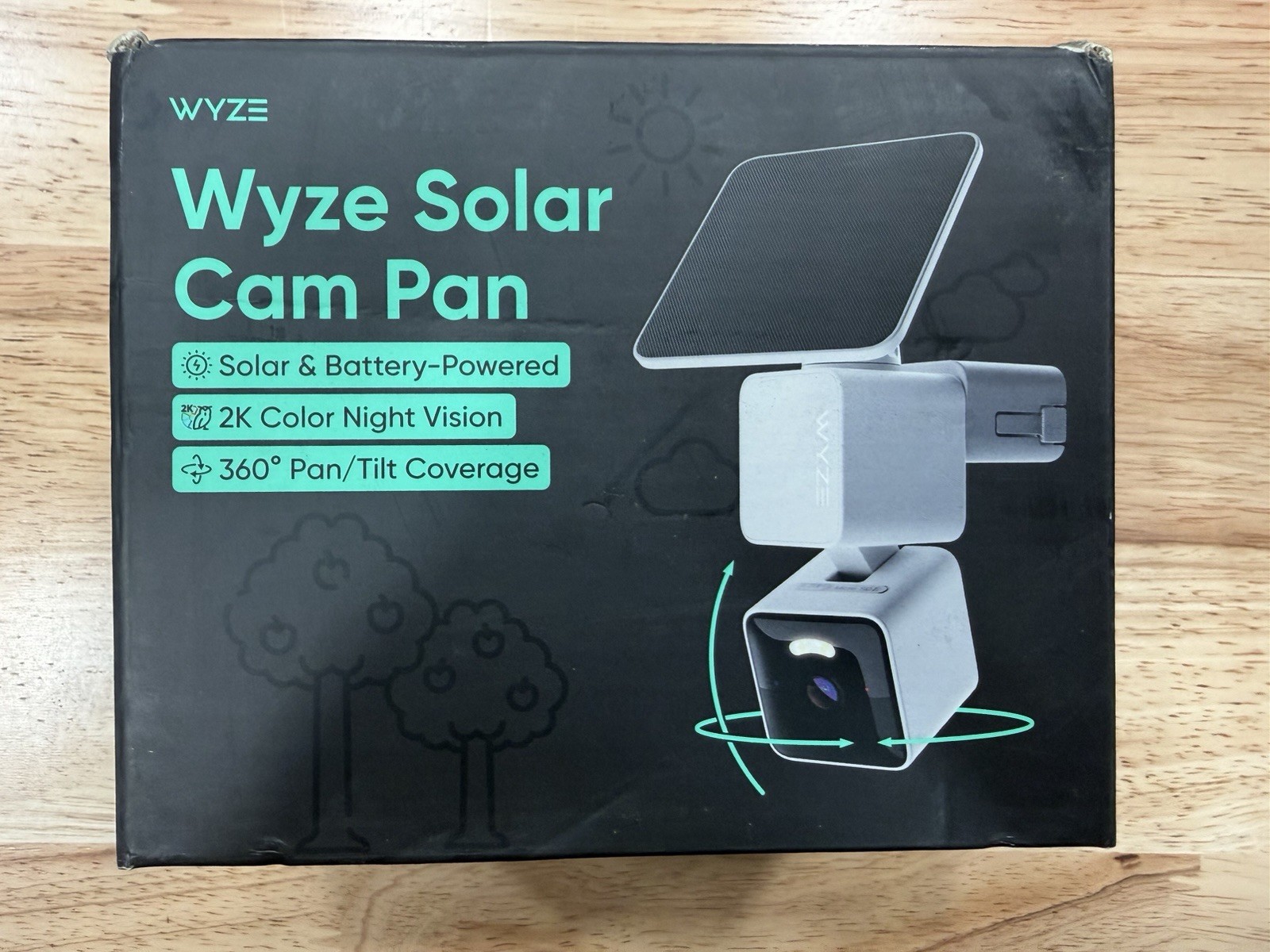 Wyze Solar Cam Pan 2K Wi-Fi Solar/Battery Pan/Tilt Color Night Vision