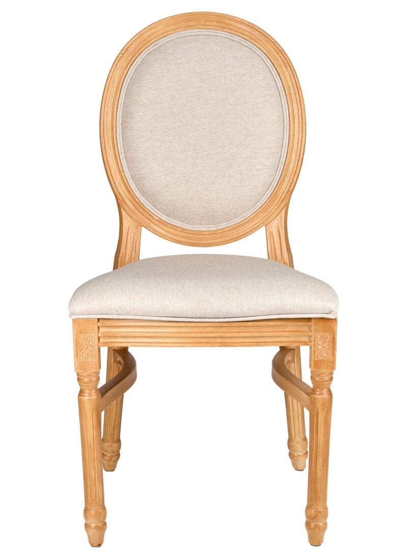 Natural Resin Louis Pop Chair Beige Tweed Fabric Back and Seat by Chivari