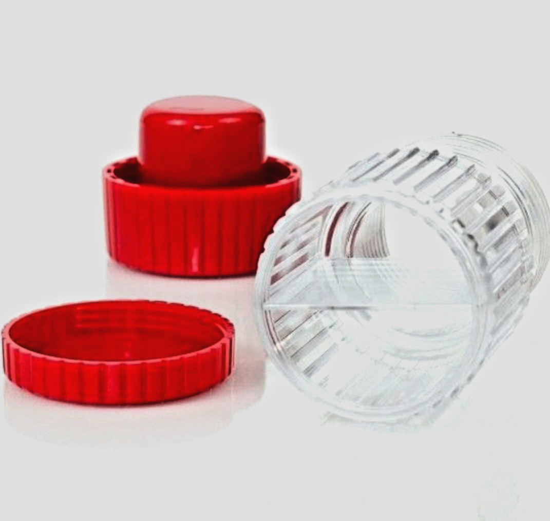 2‑Pack Pill Crusher Grinder – Easy Twist Tablet Crusher w/ Storage – Red