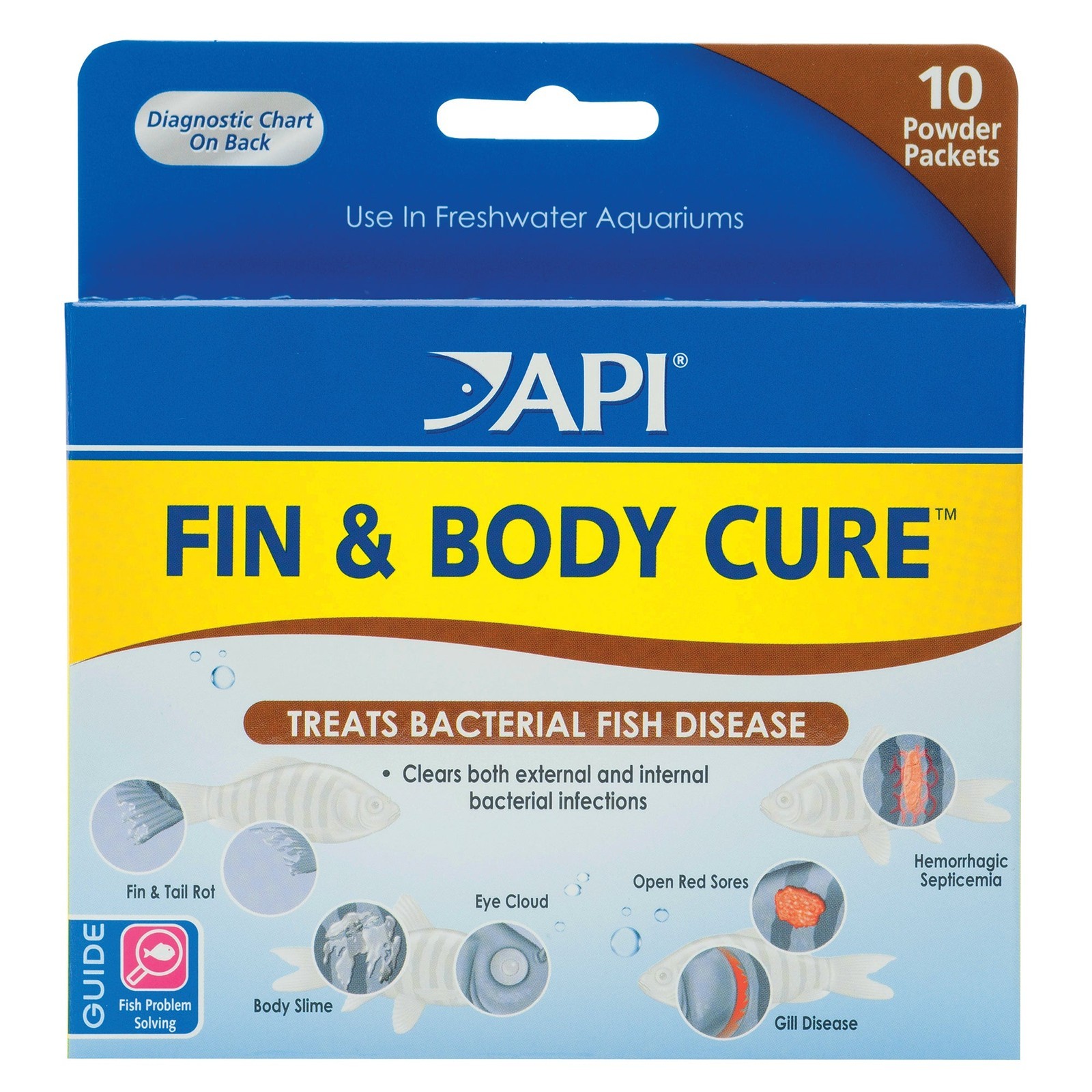 API Mars Fishcare API Fin & Body Cure 10 Pack Fishtank Treatment