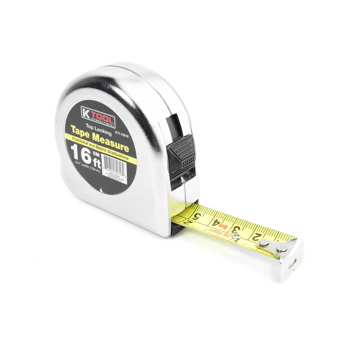 K-Tool 72616 3/4" x 16' Top Lock Tape Measure with SAE & Metric Markings