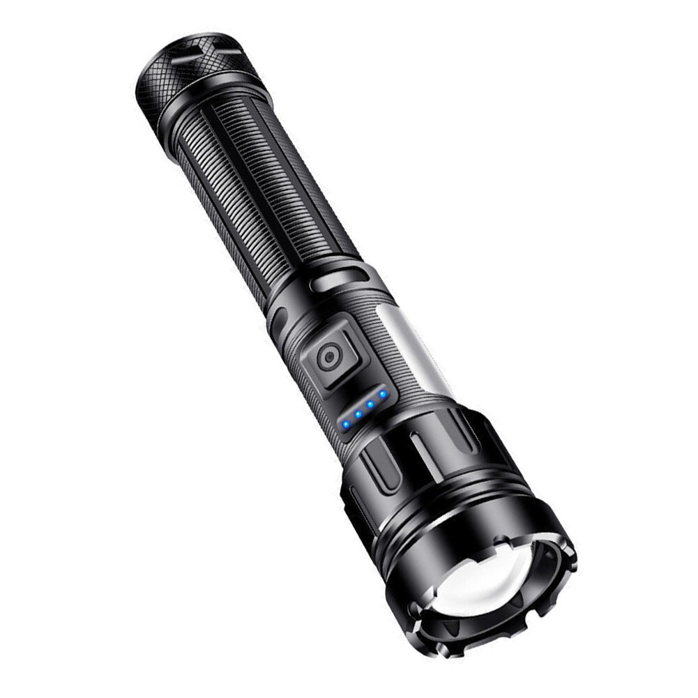 Rechargeable LED Flashlight Tactical Polic e Super Bright Torch Zoomable