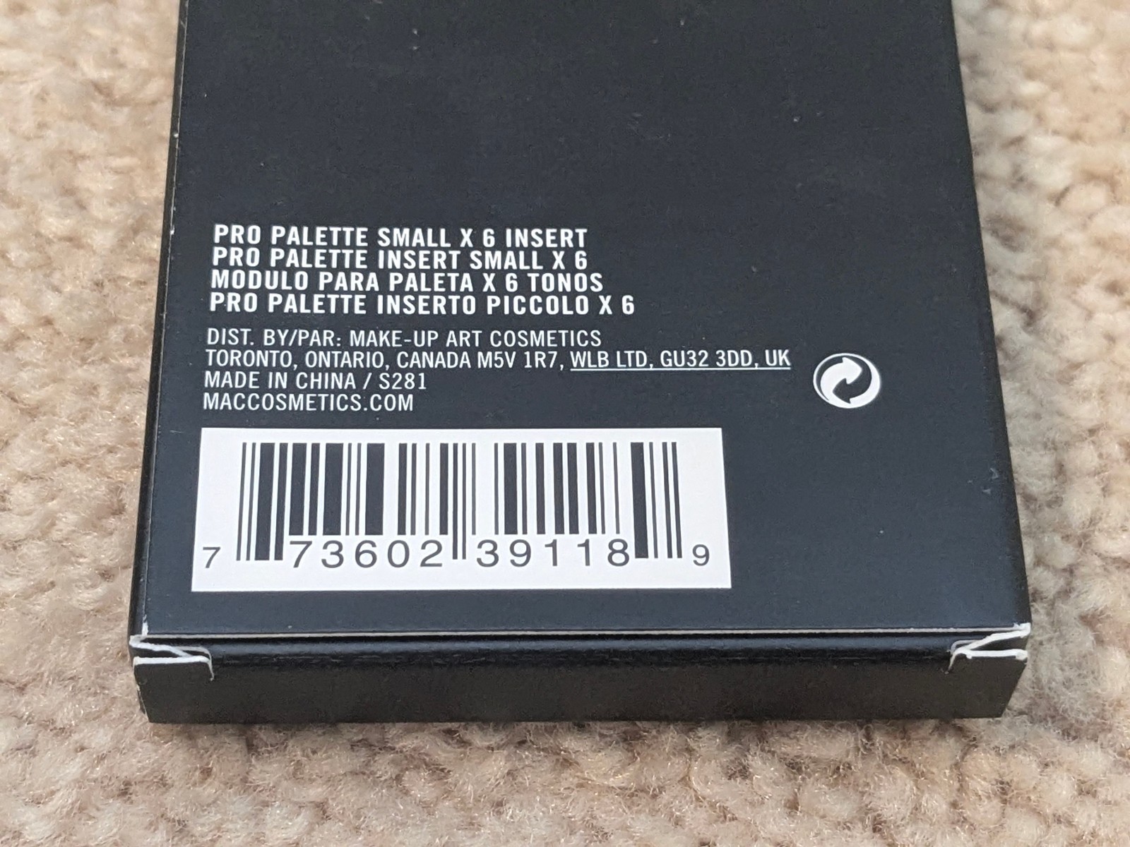 MAC Pro Palette Eye Shadow/Concealer X 6 (Insert) Empty Case 4" X 2.3"