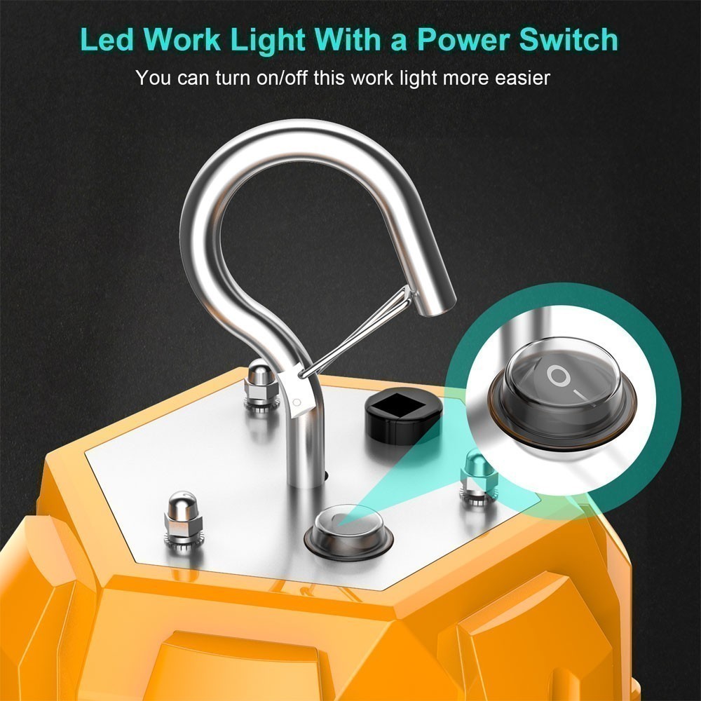 2Pack LED Temporary Work Light 100W Constructions Warehouse High Bay Light 5000K