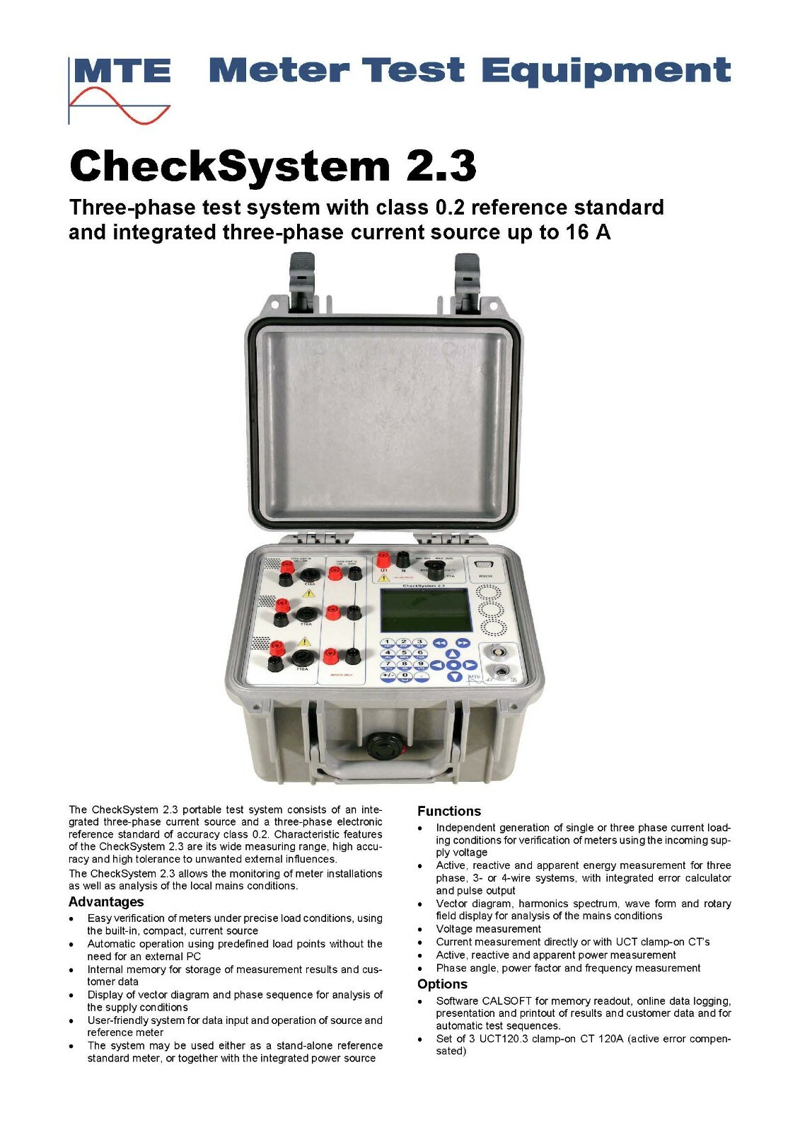 MTE CheckSystem 2.3 - Three Phase Test System with Reference 16 A