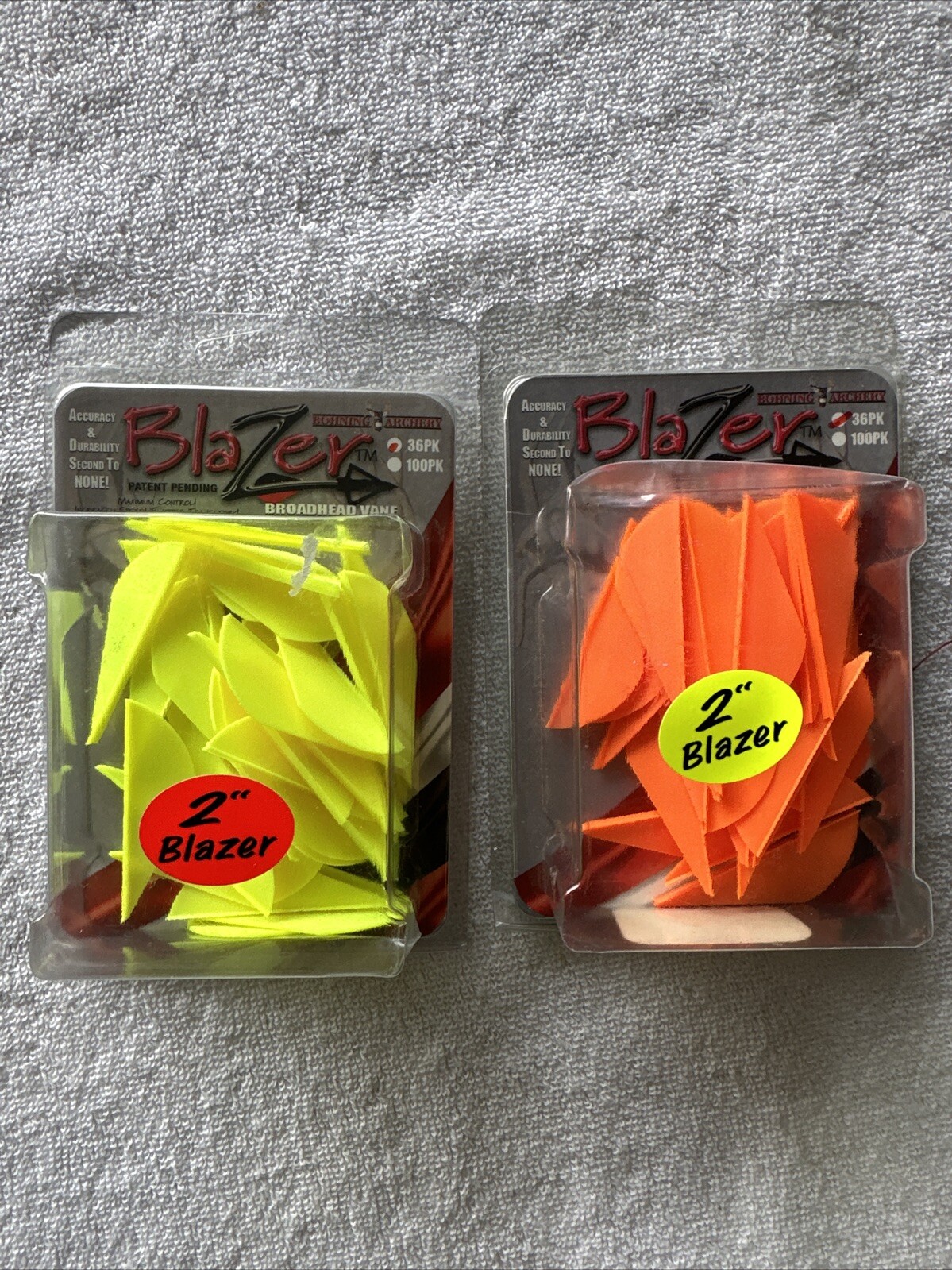 Bohning Blazer 2” Broadhead Vane (30) Blaze Orange (34) Neon Yellow 64 Ct Total