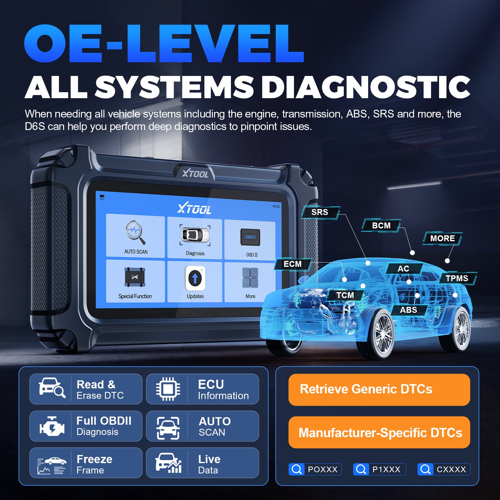 ✅2026 XTOOL D6 OBD2 Scanner All System Diagnostic Tool with Lifetime Free Update