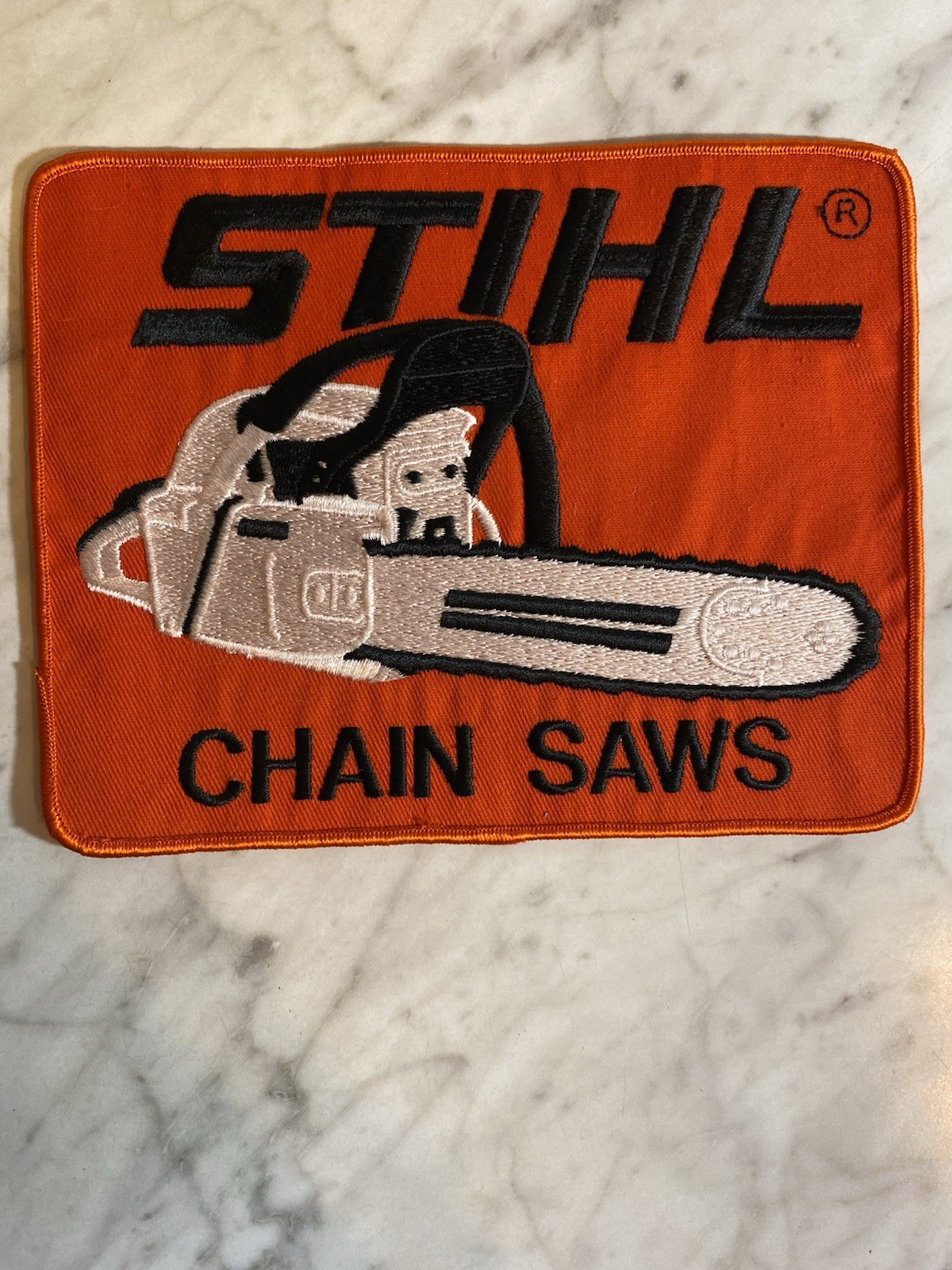 Vintage Original STIHL Chain Saws Embroidered Patch Single Stitch  6 1/2" x 8"