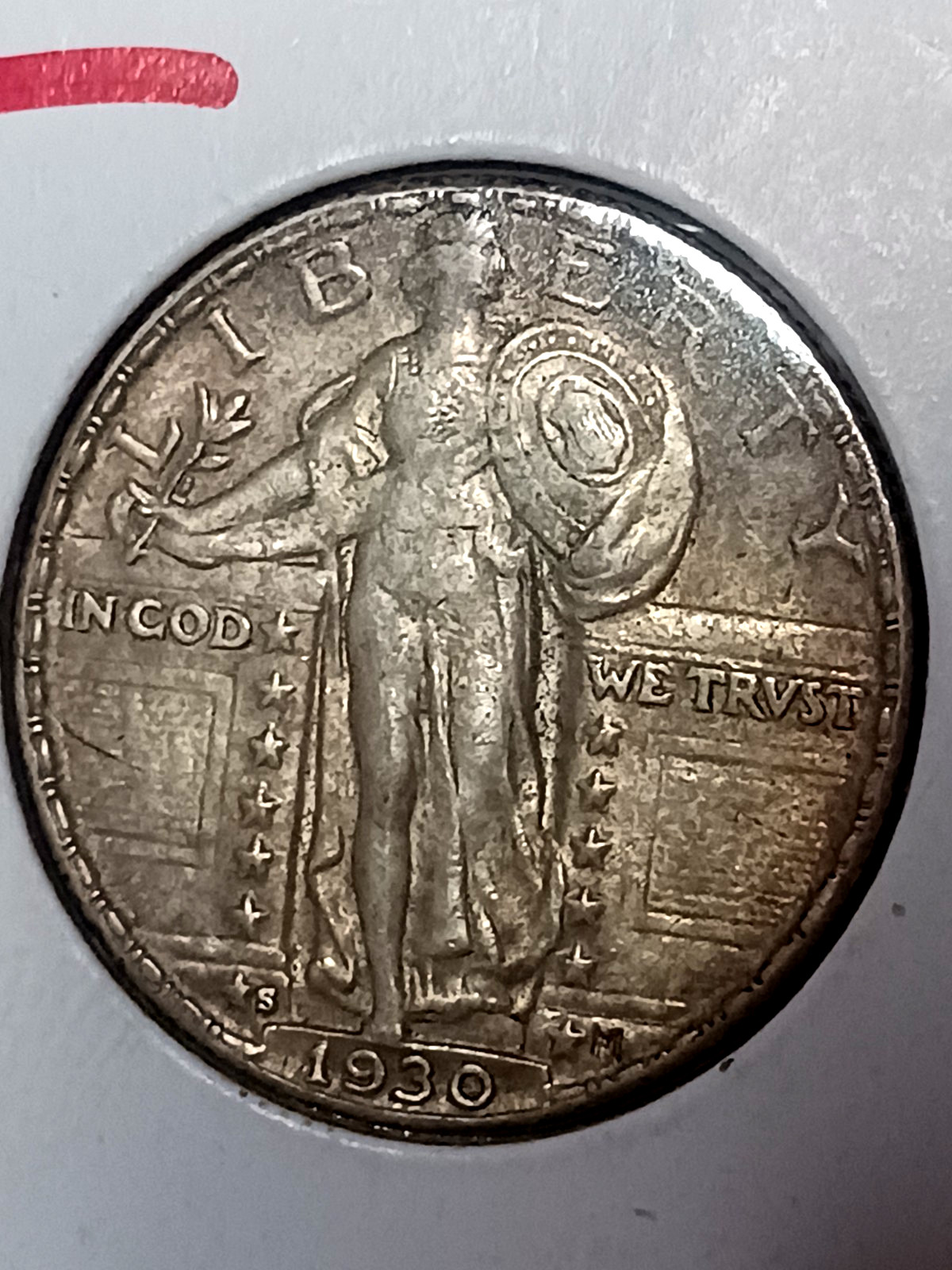1930 S  STANDING LIBERTY QUARTER   NICE AU    FULL HEAD