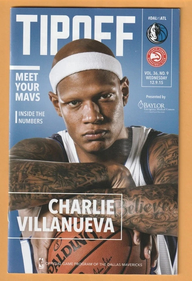 2015 Atlanta Hawks Dallas Mavericks Program Charlie Villanueva Dirk Nowitzki