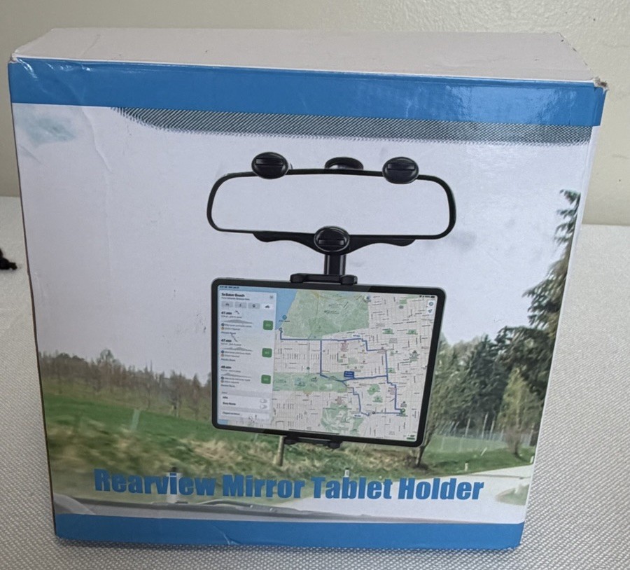 Rearview Mirror & Headrest Mount Tablet Holder, Universal 4-12.9”