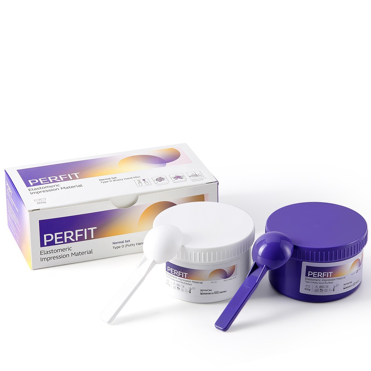 AZDENT Dental Impression Material Putty Normal/Fast Set Base+Catalyst Kit 400g*2