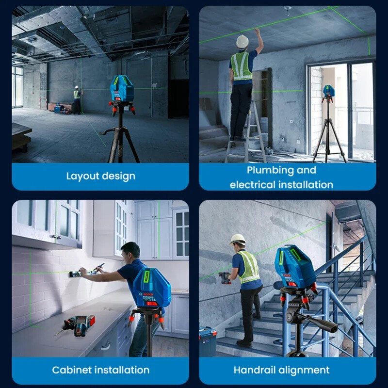 BOSCH Green Laser Level 3D 5Lines Self-leveling Horizontal &Vertical GLL50-15XG
