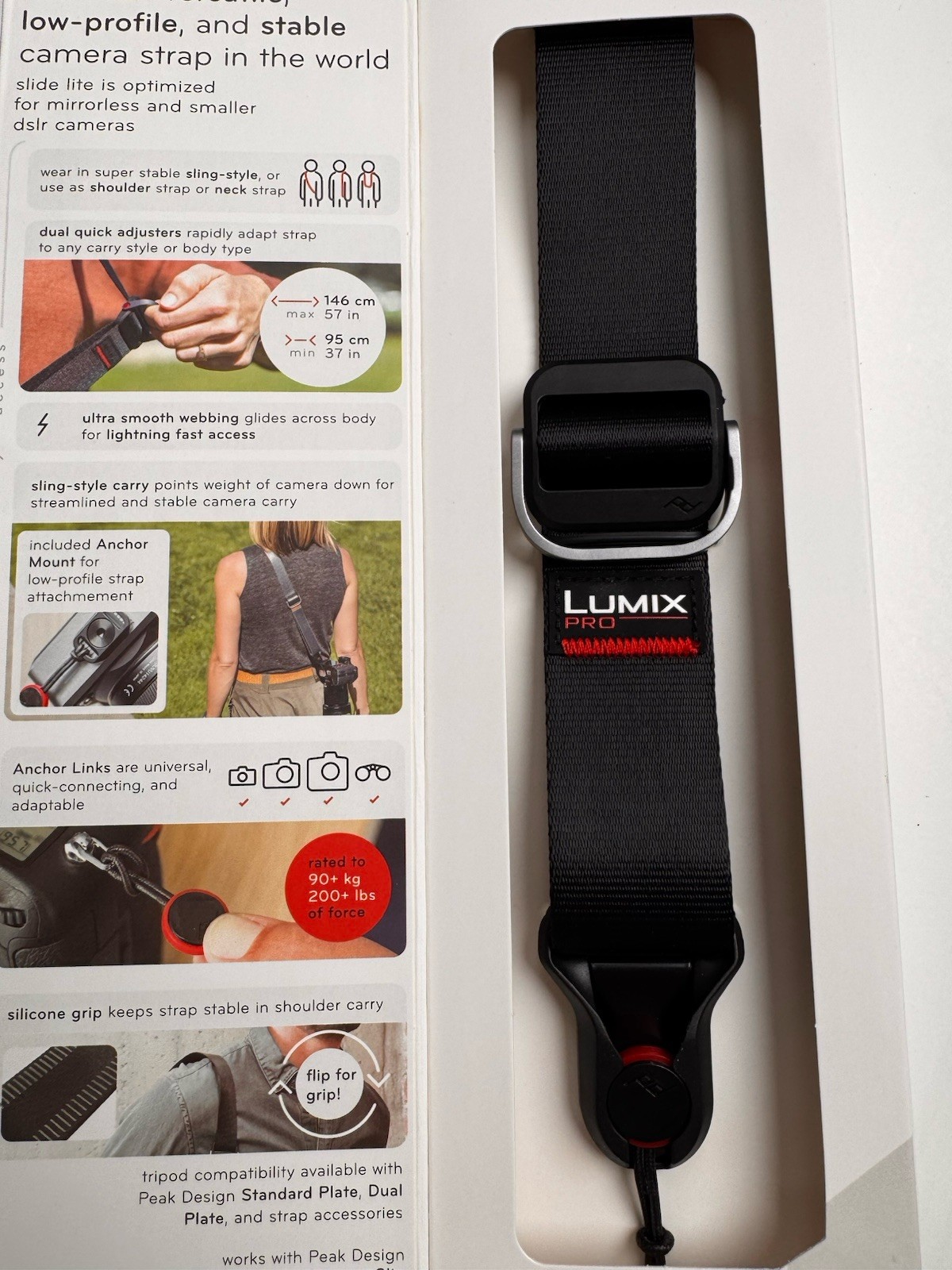Peak Design Slide Lite - Panasonic Lumix Limited Edition Black