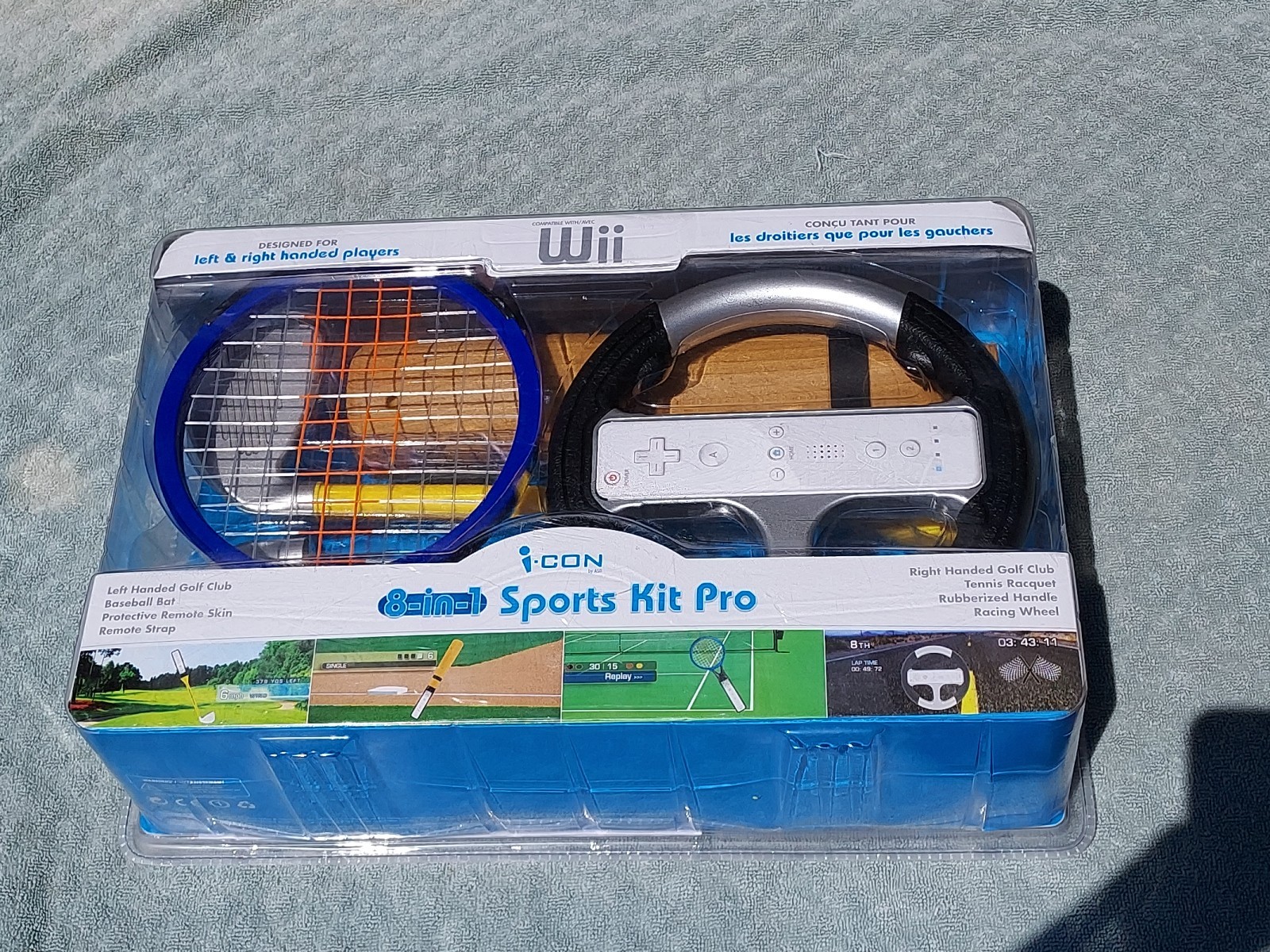 I-Con 8 In 1 Sports Kit Pro - Accessories for Wii Golf Tennis Baseball Racing