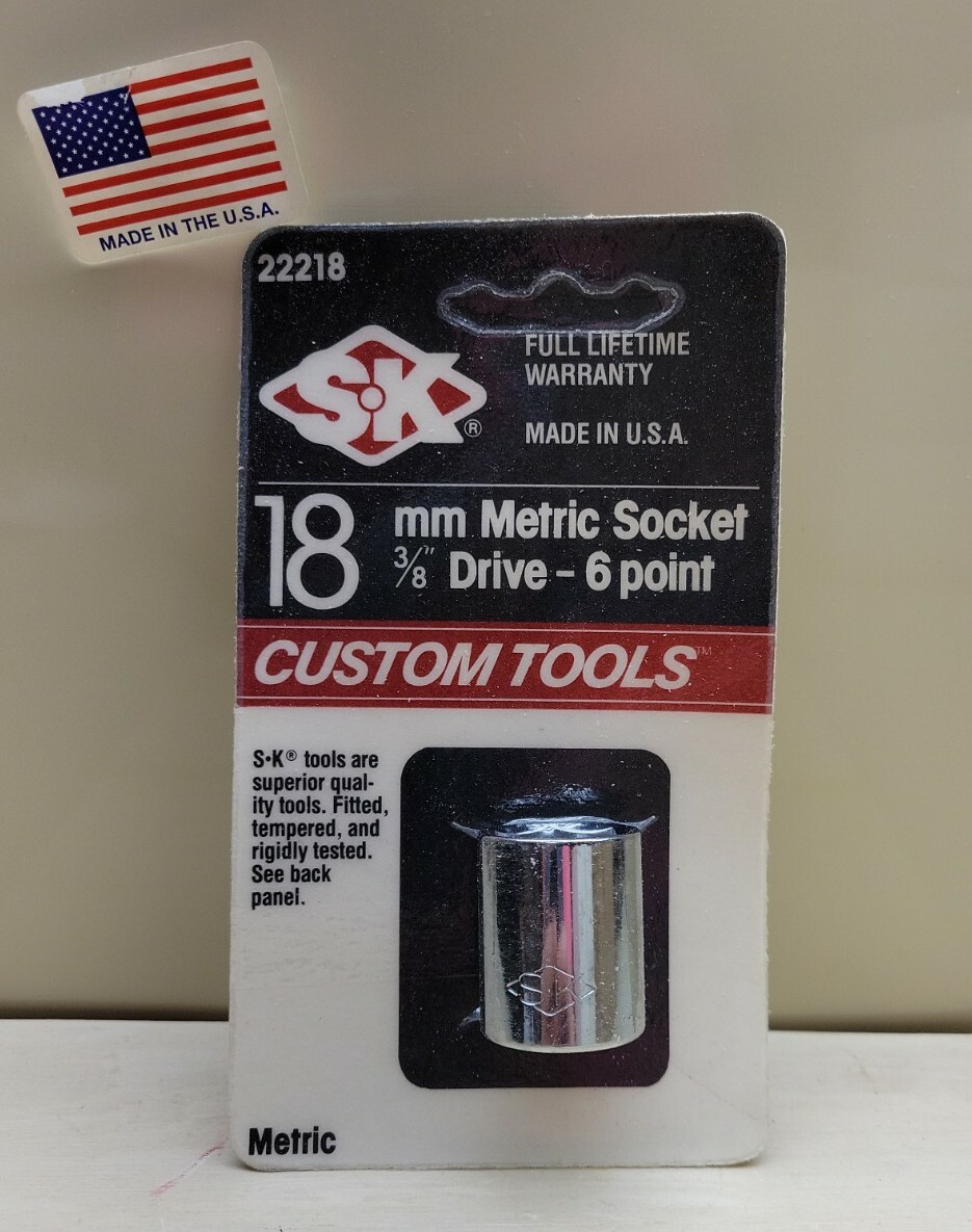 New SK 18mm Metric Socket 3/8" Drive - 6 point 22218 USA