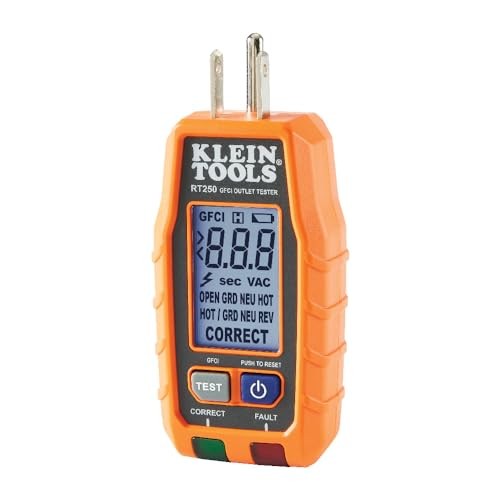 Klein Tools Rt250 Gfci Outlet Tester Lcd Display Electric Voltage Tester For