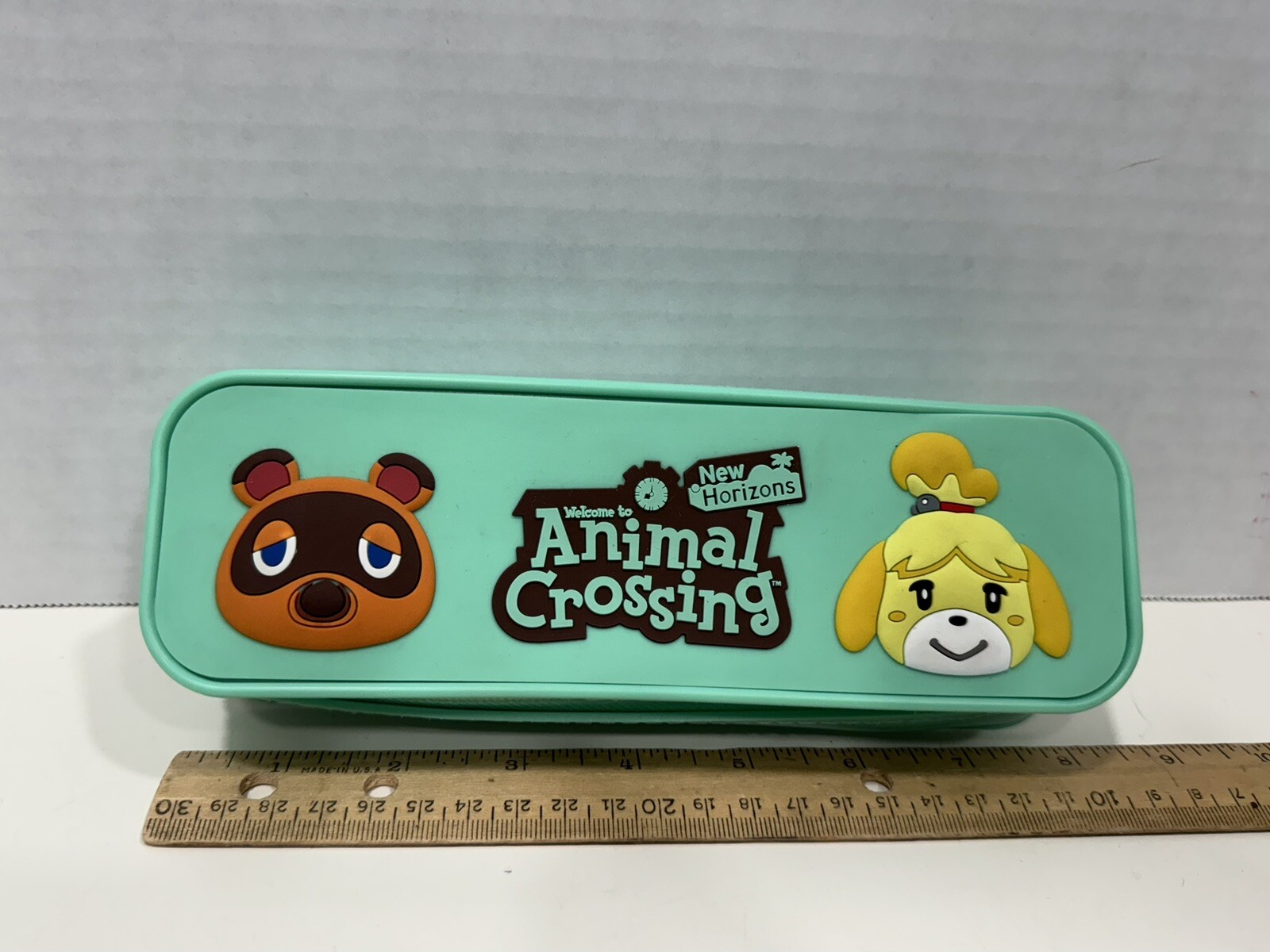 Nintendo Animal Crossing New Horizons Silicone Green Pencil Box Case Zippered
