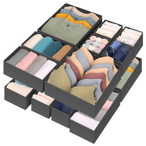 12 Pcs Drawer Organizer Clothes – Dresser Organizers for Baby Clothes,
