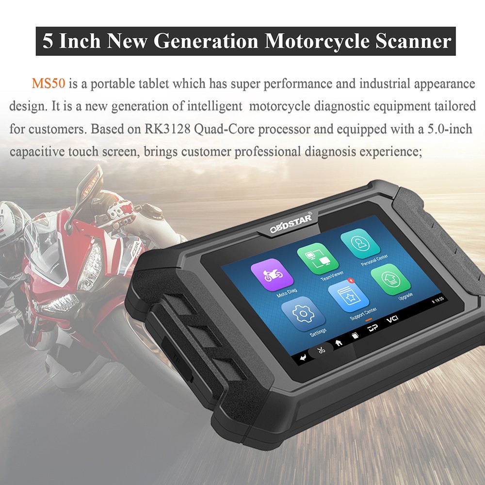 OBDSTAR MS50 STD Motorcycle Diagnostic tool OBD2 Scanner Key Coding Action test